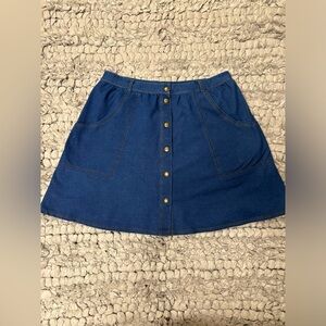 Like new Topshop denim stretch button snap mini skirt